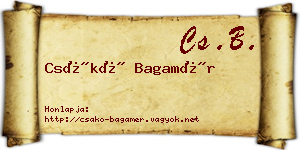 Csákó Bagamér névjegykártya